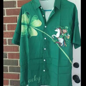 New with out tags, Saint Patrick's Day button up  shirt.